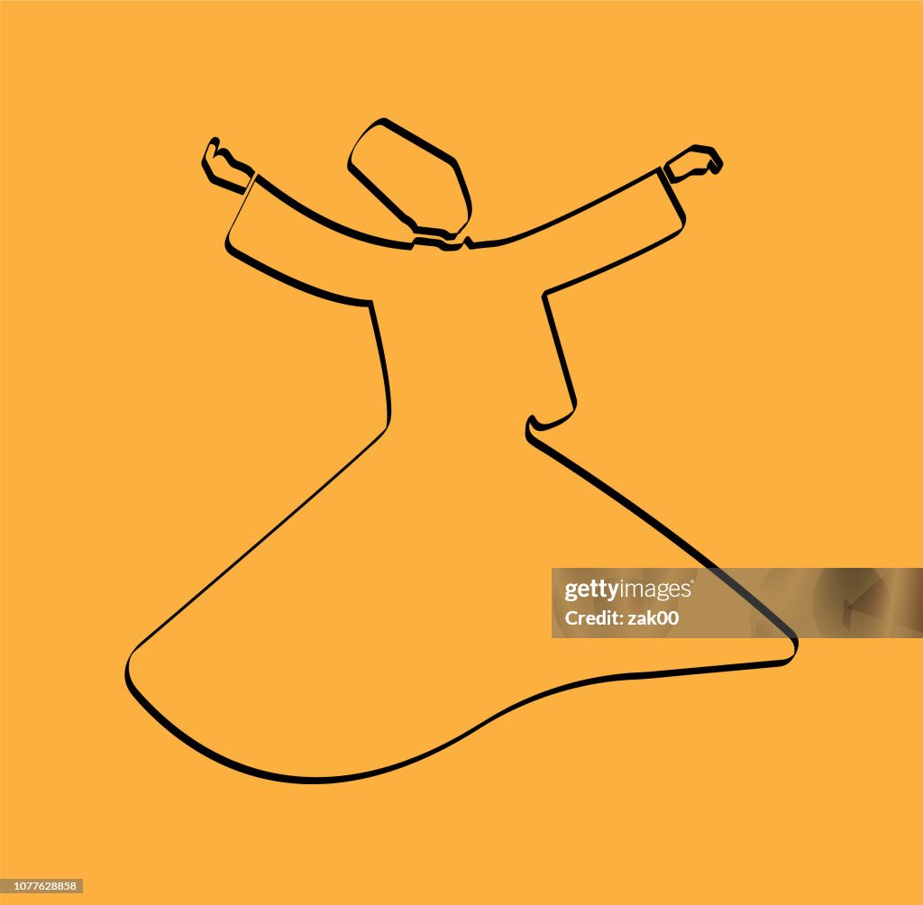 Whirling Dervish at Mevlevi Sama Ceremony