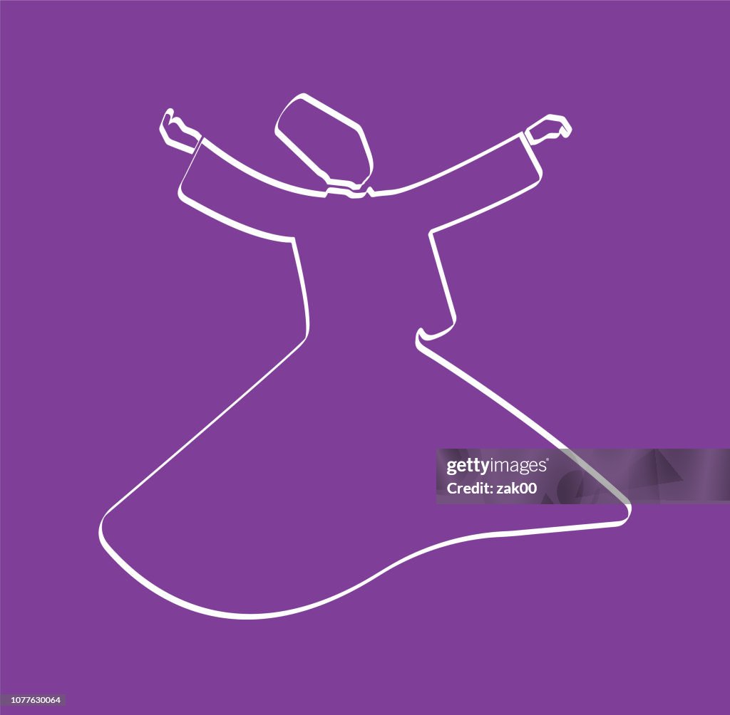 Whirling Dervish at Mevlevi Sama Ceremony