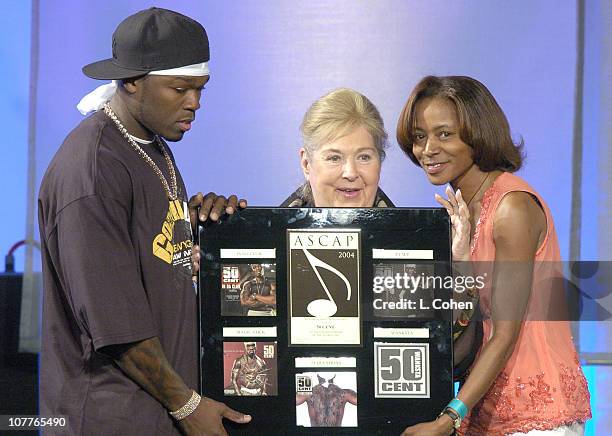 Cent, ASCAP Songwriter of the Year, ASCAP's Marilyn Bergman and Jeanie Weems