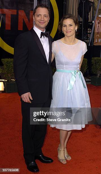 Joshua Malina and Melissa Merwin during 10th Annual Screen Actors Guild Awards - Arrivals at Shrine Auditorium in Los Angeles, California, United...