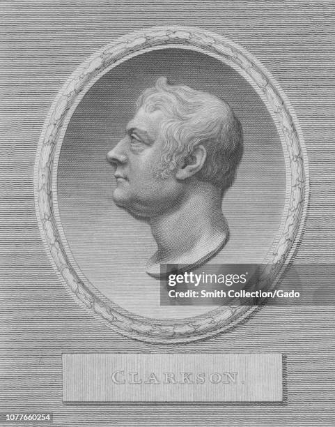 Engraved portrait of Thomas Clarkson, an English abolitionist and a leading campaigner against the slave trade in the British Empire, 1810. From the...