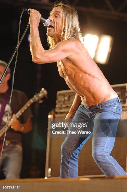 Iggy Pop and The Stooges during Little Steven's Underground Garage Festival Presented by Dunkin' Donuts - Show - August 14, 2004 at Randall's Island...