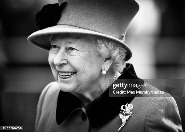 Queen Elizabeth II arrives to open the Queen Elizabeth II centre at Coram on December 5, 2018 in London, England. Coram, the UK's oldest children's...