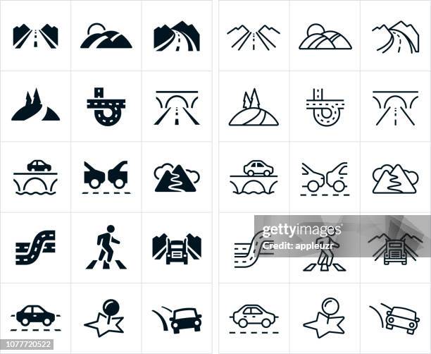 roads icons - queuing stock illustrations