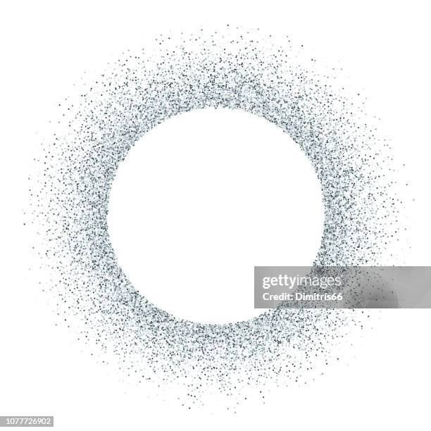 silver vector glitter circle frame - silver metal stock illustrations