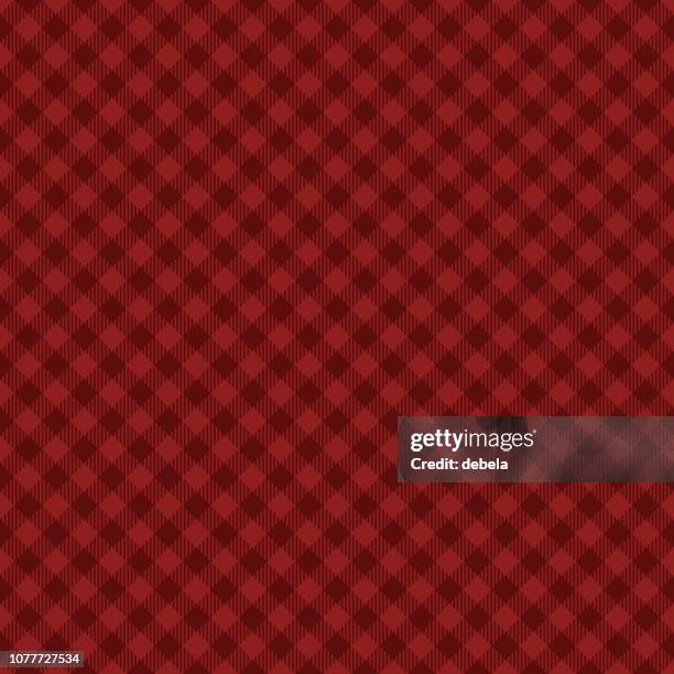 red lumberjack argyle pattern background - red plaid stock illustrations