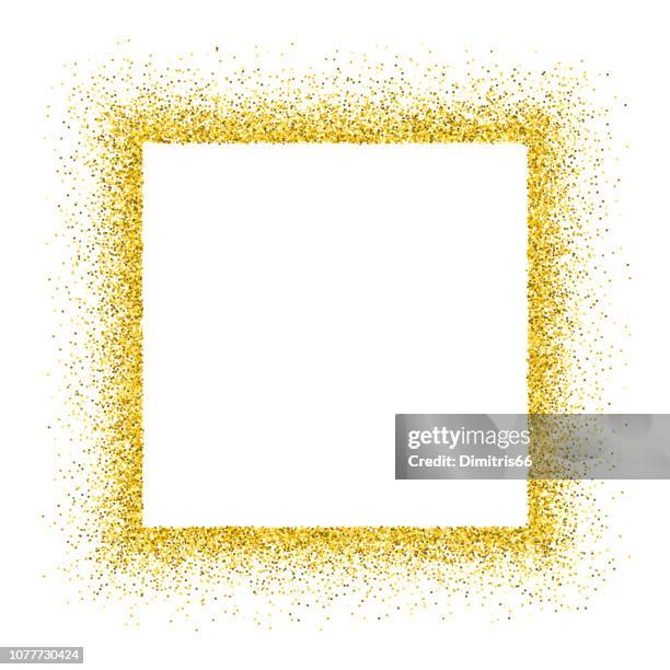 String Gold Border Gold Glitter Border Sparkling Glitter Border Frame Falling Golden