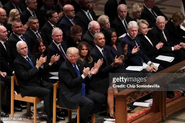 Vice President Mike Pence, Karen Pence, former Vice President Dan Quayle, Marilyn Quayle, former Vice President Dick Cheney, Lynne Chaney, President...