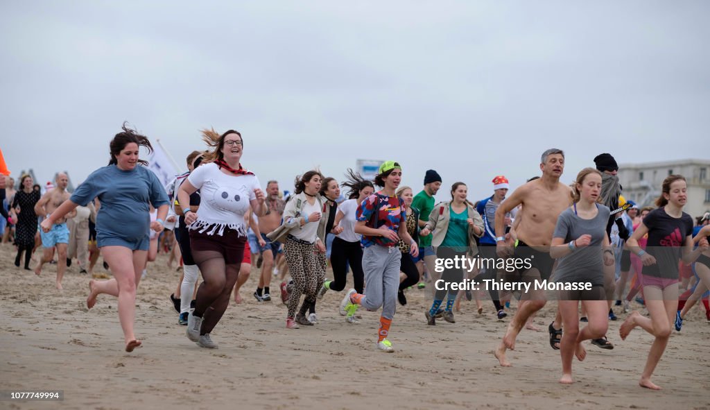 Belgians Take The New Year's Plunge