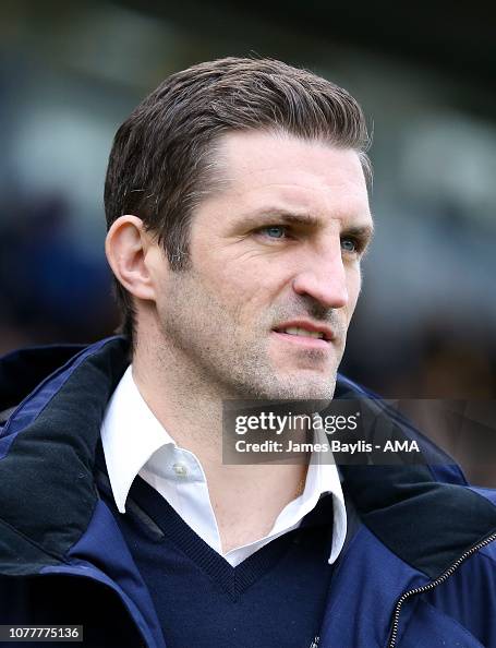 Sam Rickets Sam Ricketts the manager / head coach of Shrewsbury Town during the ...