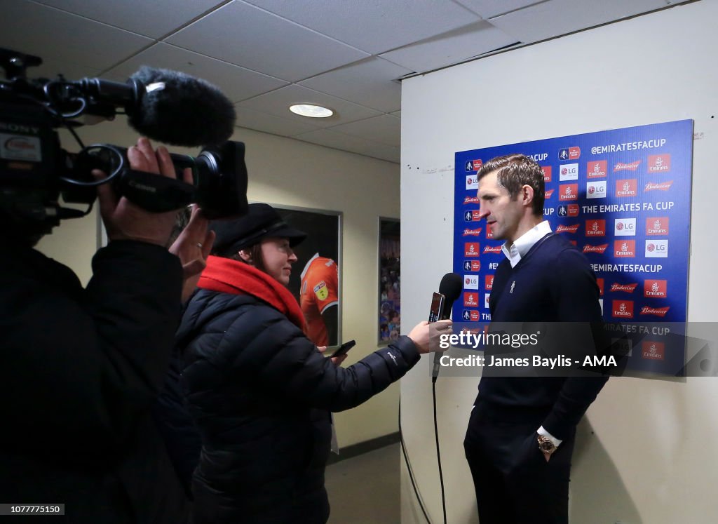 Sam Rickets Sam Ricketts the manager / head coach of Shrewsbury Town post match ...
