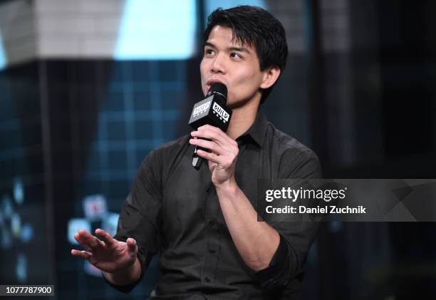 Broadway Actor Telly Leung attends the Build Series to discuss his new single 'All I Want For Christmas Is You' at Build Studio on December 05, 2018...