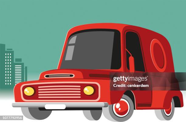 oldtimer lkw - service excellence cartoon stock-grafiken, -clipart, -cartoons und -symbole