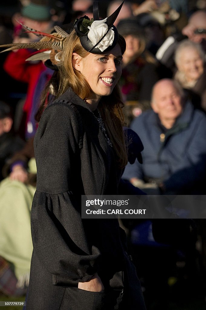 Britain's Princess Beatrice leaves after