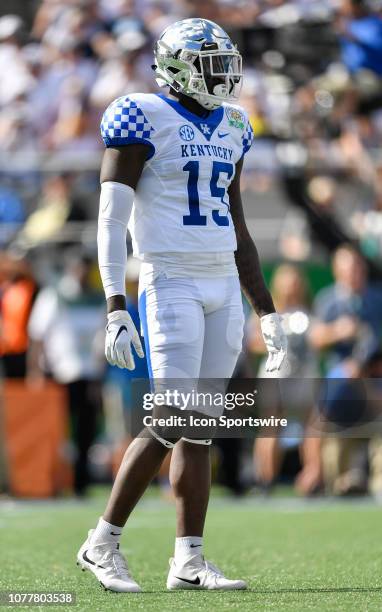 Kentucky linebacker Jordan Wright during the first half of the Citrus Bowl between the Kentucky Wildcats and the Penn State Nittany Lions on January...