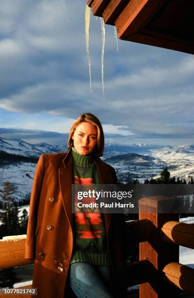 Patsy Kensit attended the Sundance Film Festival and was photographed January 17, 1991 in a Squaw Valley Hotel, Park City, Utah