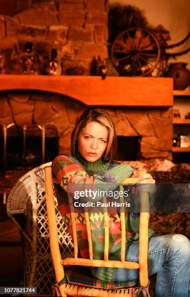 Patsy Kensit attended the Sundance Film Festival and was photographed January 17, 1991 in a Squaw Valley Hotel, Park City, Utah