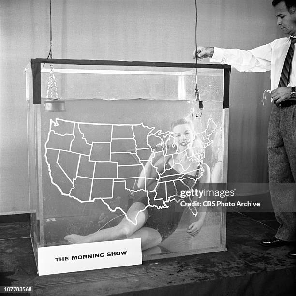 News' THE MORNING SHOW featuring Ginger Stanley, as the underwater weather girl. Shot at Studio 41, Grand Central Terminal studio. Image dated...