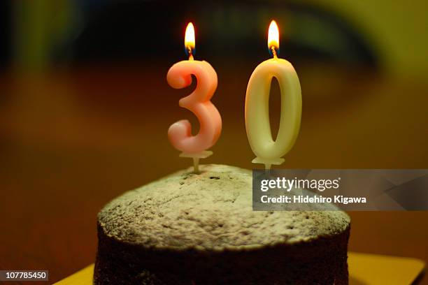 30th birthday cake - number candles stock pictures, royalty-free photos & images