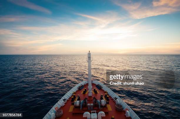 the spectacular scenery photographed by the navigator at sea - ship stock pictures, royalty-free photos & images