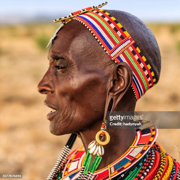 african woman from samburu tribe, kenya, africa - a beautiful masai woman imagens e fotografias de stock