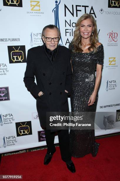 Larry King and Shawn King attend the National Film and Television Awards Ceremony at Globe Theatre on December 05, 2018 in Los Angeles, California.