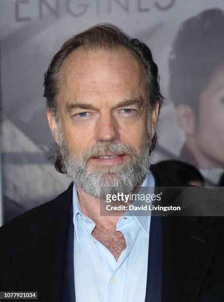 Hugo Weaving attends the premiere of Universal Pictures' "Mortal Engines" at the Regency Village Theatre on December 05, 2018 in Westwood, California.