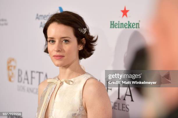 Claire Foy attends The BAFTA Los Angeles Tea Party at Four Seasons Hotel Los Angeles at Beverly Hills on January 5, 2019 in Los Angeles, California.