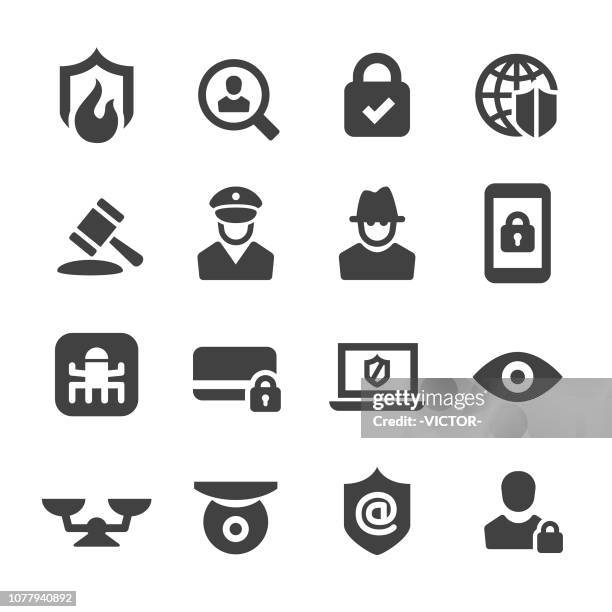 internet security and privacy icons - acme series - police operator stock illustrations