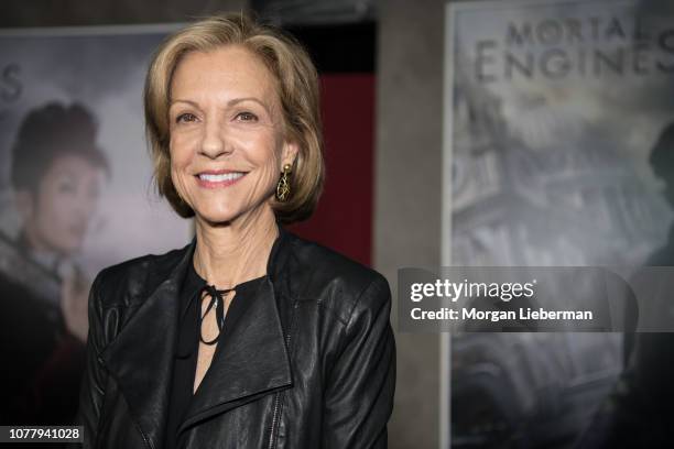 Deborah Forte arrives at the premiere Of Universal Pictures' "Mortal Engines" at Regency Village Theatre on December 5, 2018 in Westwood, California.