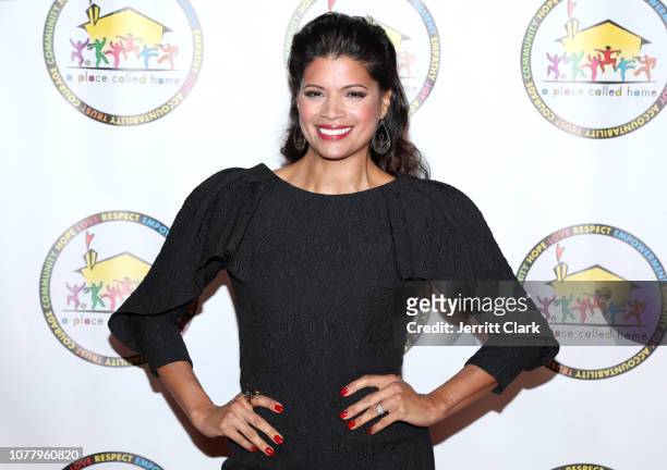 Andrea Navedo attends A Place Called Home's 18th Annual Gala For The Children at The Beverly Hilton Hotel on December 05, 2018 in Beverly Hills,...