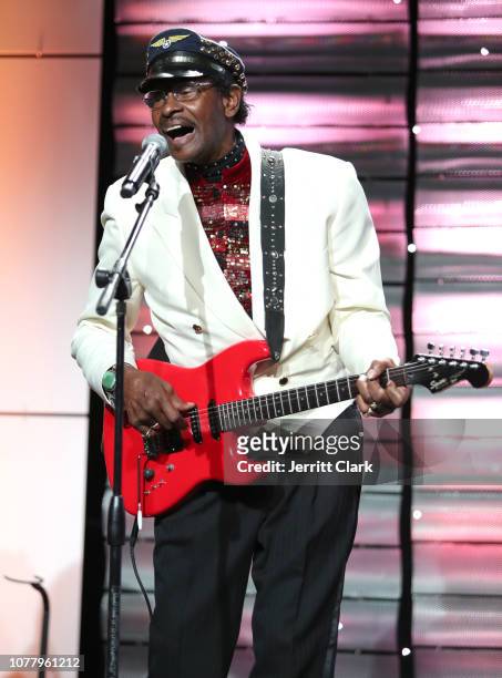 Musician Willie Chambers performs at A Place Called Home's 18th Annual Gala For The Children at The Beverly Hilton Hotel on December 05, 2018 in...