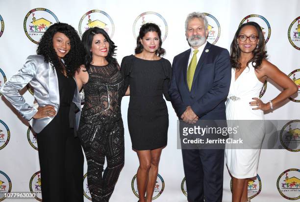 Andrea Navedo and Jonathan Zeichner attend A Place Called Home's 18th Annual Gala For The Children at The Beverly Hilton Hotel on December 05, 2018...