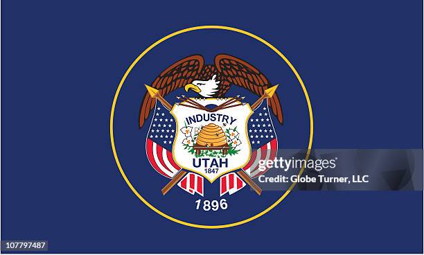 utah flag - utah state flag stock illustrations
