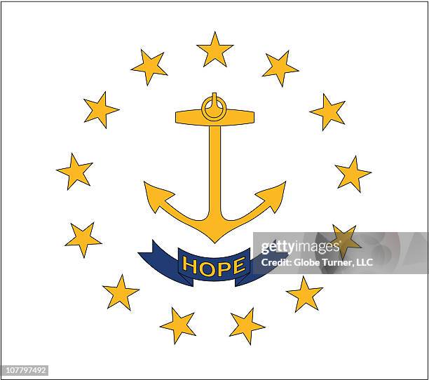 rhode island flag - rhode island state flag stock illustrations