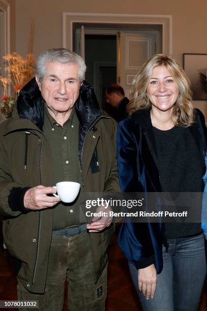Director Claude Lelouch and Director of the movie "Holy Lands" Amanda Sthers attend James Caan receives the 'Medaille Vermeille de la ville de Paris'...