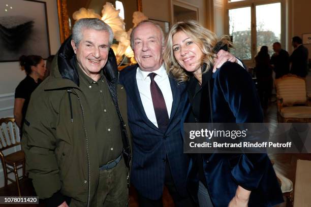Director Claude Lelouch, Actor James Caan and Director of the movie "Holy Lands" Amanda Sthers attend James Caan receives the 'Medaille Vermeille de...