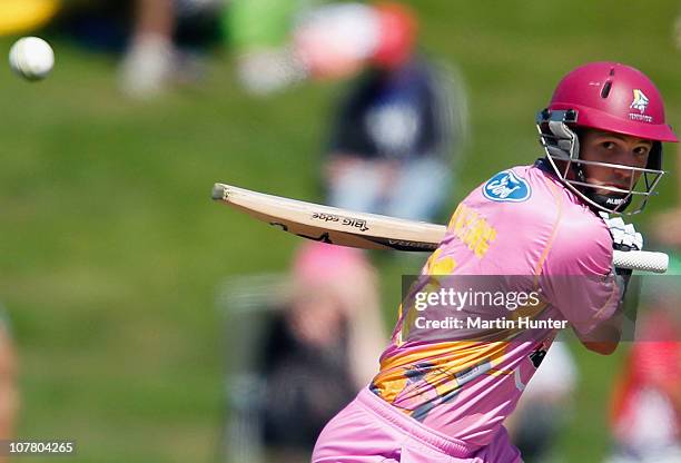 Watling of the Knights bats during the HRV Cup Twenty20 match between the Canterbury Wizards and the Northern Knights at AMI Stadium on December 29,...
