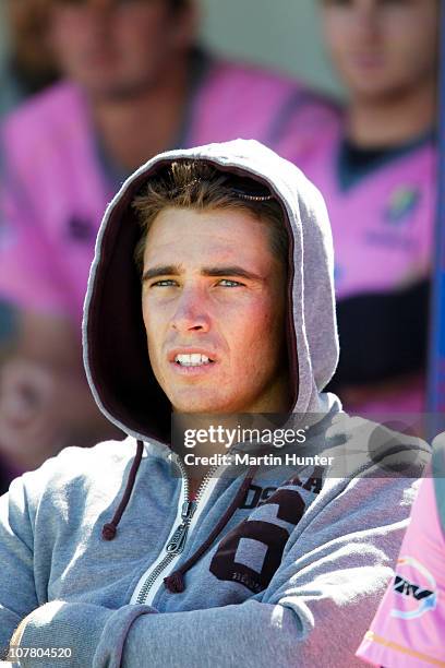 Tim Southee of the Blackcaps looks on during the HRV Cup Twenty20 match between the Canterbury Wizards and the Northern Knights at AMI Stadium on...