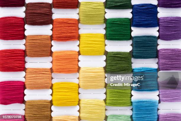 colorful embroidery thread - group c imagens e fotografias de stock