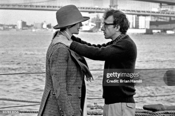 American film director and actor Woody Allen and actress Diane Keaton in a scene Allen's movie 'Annie Hall,' New York, New York, 1977.