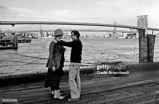American film director and actor Woody Allen and actress Diane Keaton in a scene Allen's movie 'Annie Hall,' New York, New York, 1977.