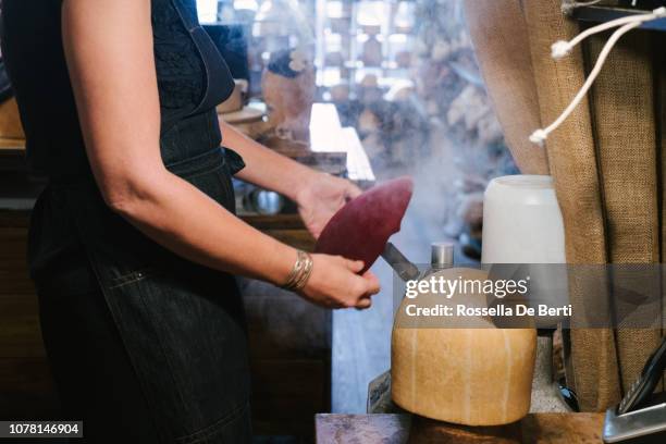 milliner creating hats - hat maker stock pictures, royalty-free photos & images