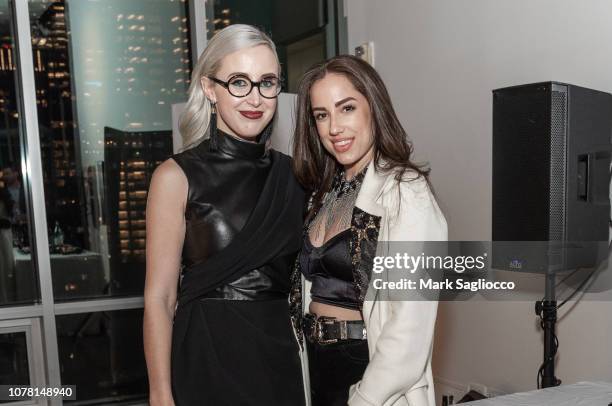Nicole Rose Stillings and Sterling McDavid attend the Burnett New York Pre-Fall Fashion Presentation and Launch Party at The Glasshouses on December...