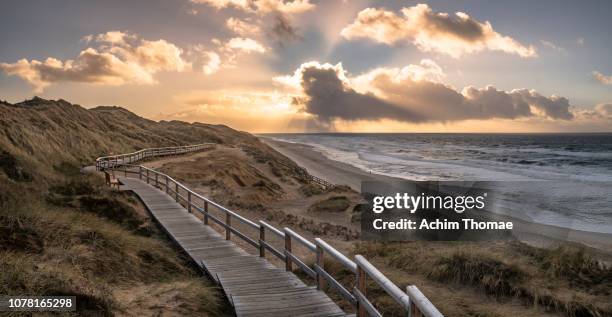 coastal landscape, sylt island, germany, europe - beach sign stock pictures, royalty-free photos & images