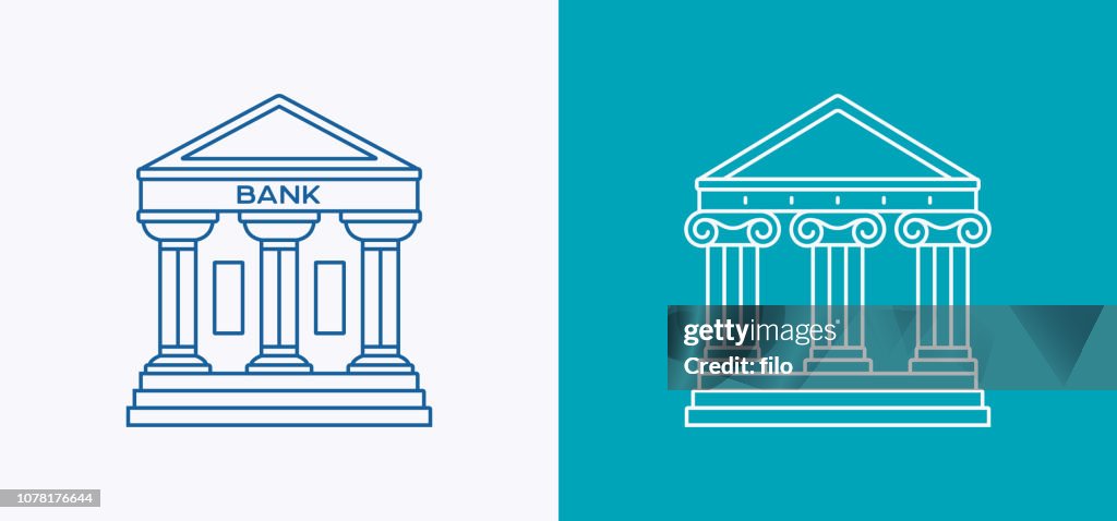 Bank Government Courthouse Architecture Line Icon