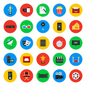 Multimedia and cinema, collection icons