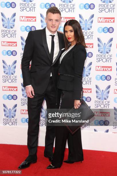 Jamie Vardy and Rebekah Vardy attend the Pride of Sport awards 2018 at Grosvenor House on December 06, 2018 in London, England.
