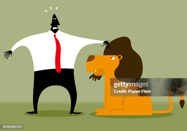 risiko zu zähmen - dompteur stock-grafiken, -clipart, -cartoons und -symbole