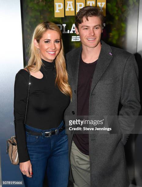 Laura Rutledge of ESPN and Baseball Player Josh Rutledge attend the Party At The Playoff at The GlassHouse on January 5, 2019 in San Jose, California.